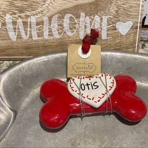 Mud Pie Personalized Red Dog Bone Ornament